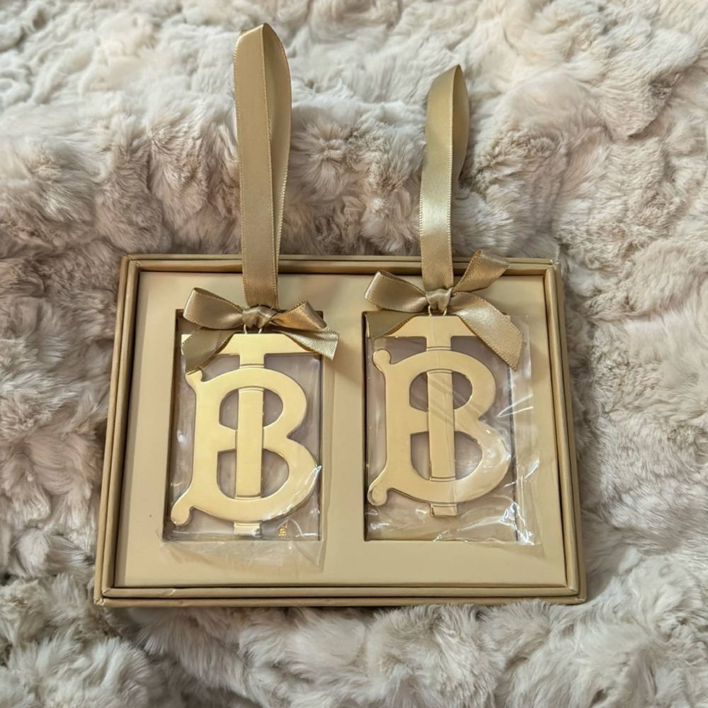 ‼️SOLD‼️ Burberry Logo Ornaments - Set of 2